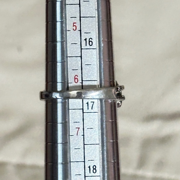 Silver ring w/heart cut multi-blue colored stone, most likely Mosaic Jasper NWOT - Picture 9 of 15